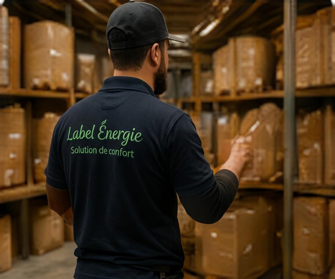 Technicien Label Énergie en pleine préparation de matériel