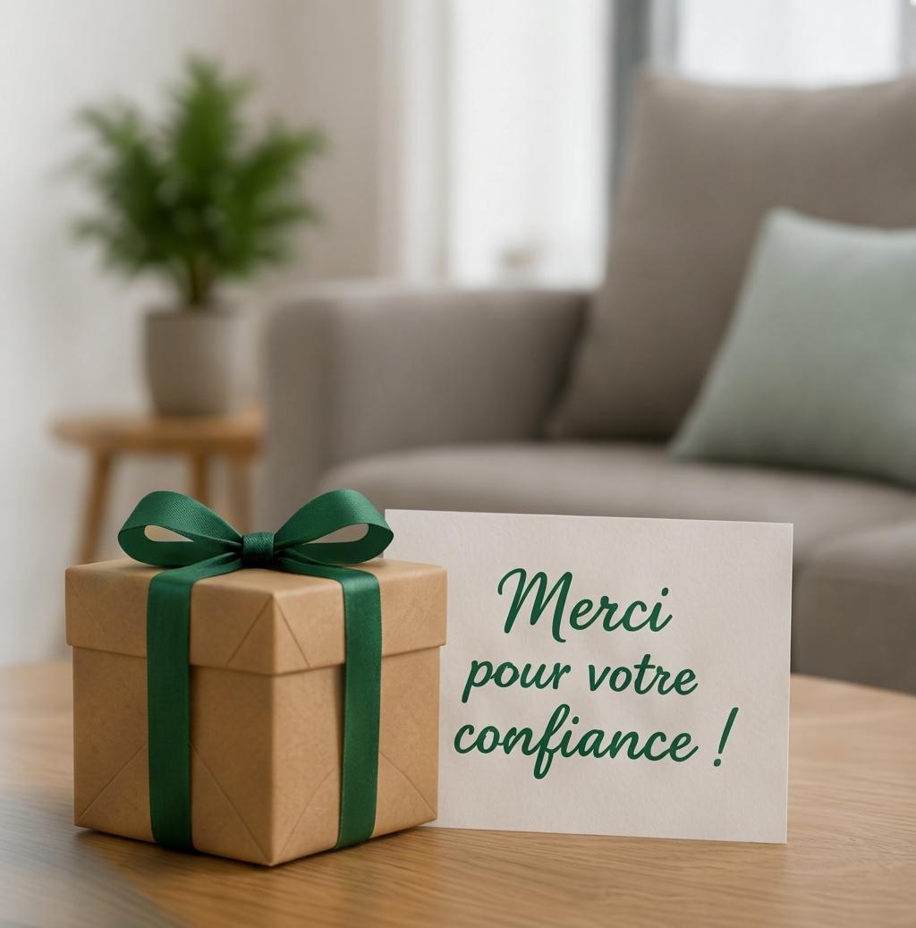 Cadeau et carte « Merci pour votre confiance ! »