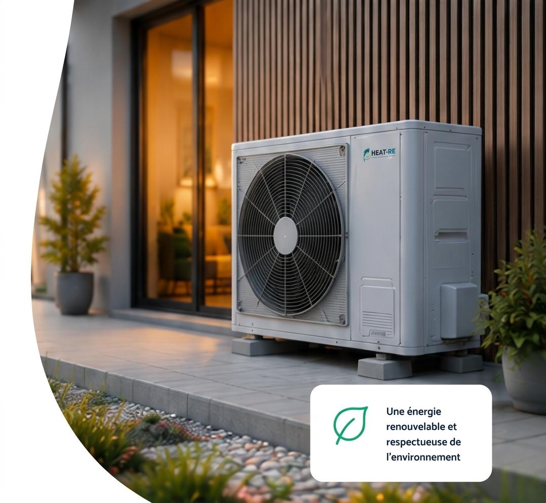 Unité extérieure de pompe à chaleur installée par Label Énergie