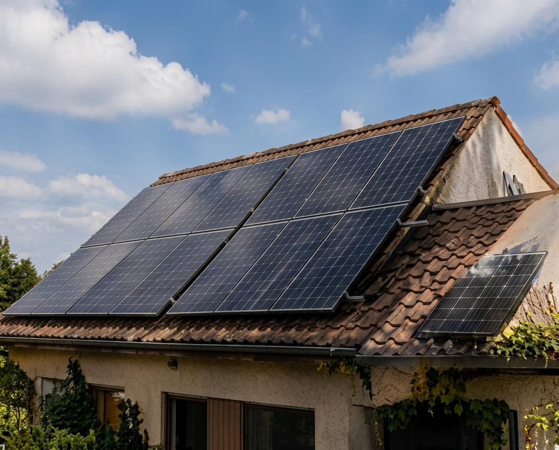 Panneaux photovoltaïques installés sur une toiture